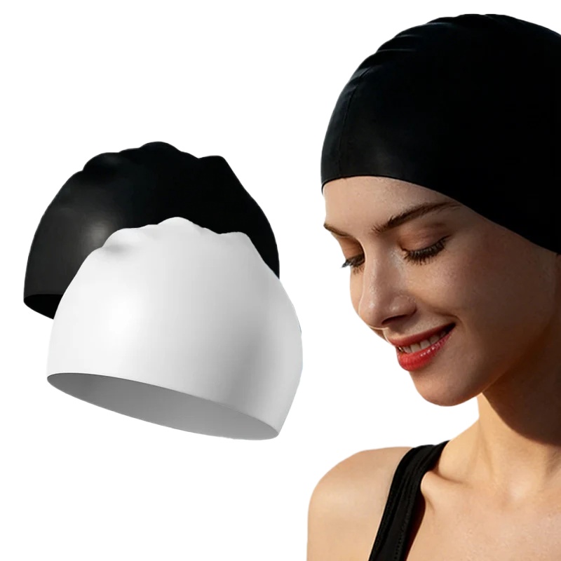 Swim Hat Silicone - Silikon-Badekappe für langes Haar, hohe Elastizität,