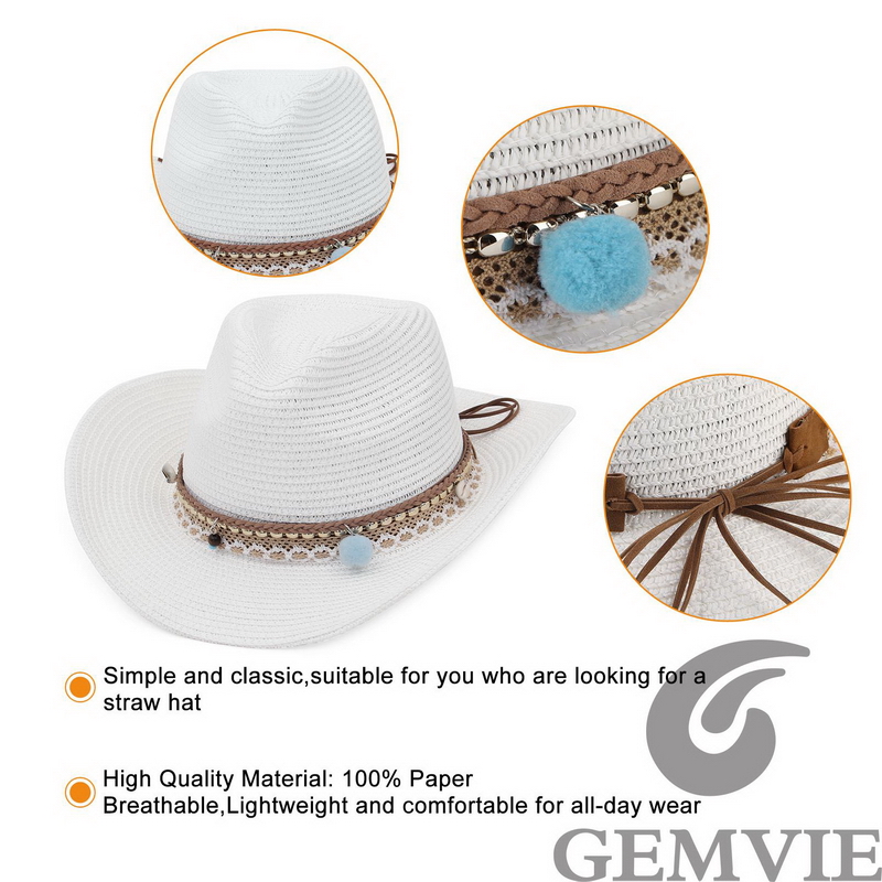 GEMVIE 4-Farbiger Retro Outdoo – Cowboy Hat Straw Bewertung und Preis