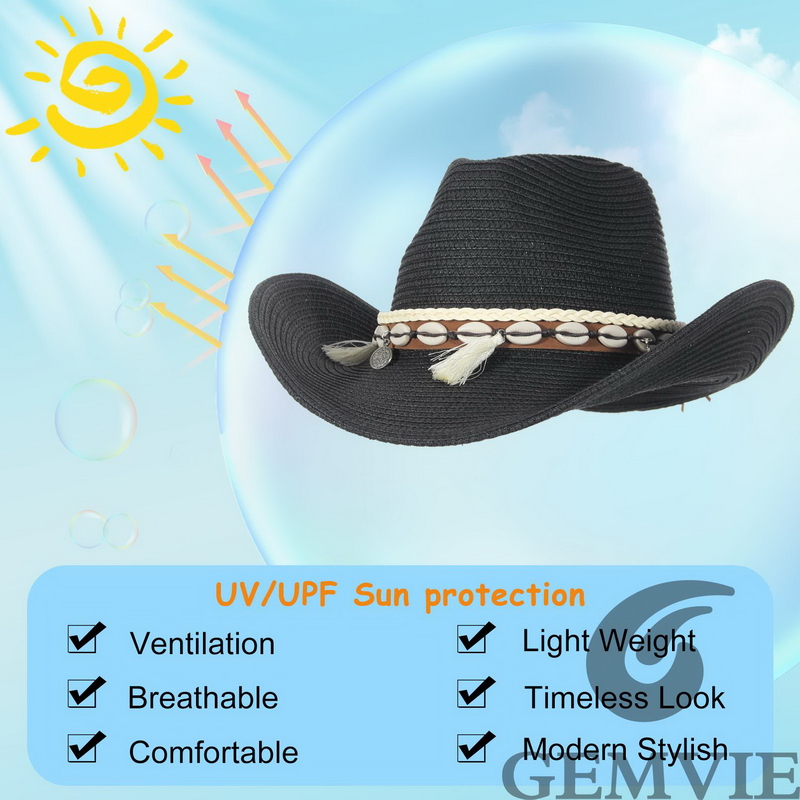 GEMVIE 4-Farbiger Retro Outdoo – Cowboy Hat Straw Bewertung und Preis